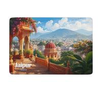 Jaipur, India Cityscape Through Archway Tapis à Poils Courts 150 x 100 cm | Tapis intérieur doux pour le quotidien, avec poils courts; pour petits espaces intérieurs