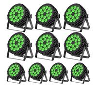 JAJALUYA 10PCS 270W 18 LED Jeux de Lumière DJ - Lumière de Scène RGBW DMX512 - Par LED avec Stroboscope & Son Pour Disco Fête