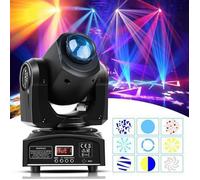 JAJALUYA 120W Lumières de Scène - Lyre LED RGBW Gobo Couleurs Beam DMX - Éclairage de Scène pour Disco Mariage Noir