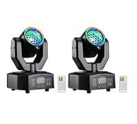 JAJALUYA 120W Lyre LED RGBW DMX Beam Gobo Avec Bande Lumineuse RGB et Laser - Pack de 2 Jeux de Lumiere DJ Avec Trépied