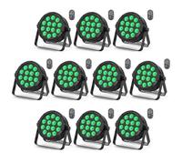 JAJALUYA 14 LED RGBW Jeux de Lumière -140W Lumière de Scène avec Télécommande - Par LED Stroboscope & Son Pour Disco Fête PACK DE 10