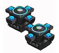 JAJALUYA 140W Lyre LED RGBW - Lumière de scène Avec Lasers Stroboscopes & 23 LED RGB Colorées - Jeux de Lumiere Pack de 2