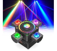 JAJALUYA 140W Lyre LED RGBW - Lumières de scène Avec Lasers Stroboscopes & 23 LED RGB Colorées Jeux de Lumiere DJ