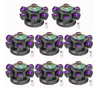 JAJALUYA 180W Jeux de Lumiere DJ - DJ Lyre LED RGBW Rotation 4 Bras - Lumière Laser & Stroboscopique Avec Télécommande Pack De 8