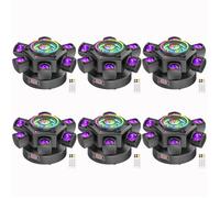 JAJALUYA 180W Jeux de Lumiere DJ - DJ Lyre LED RGBW Rotation 4 Bras - Lumière Laser & Stroboscopique Avec Télécommande Pack De 6