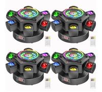JAJALUYA 180W Jeux de Lumiere DJ - Lyre LED RGBW Rotation 4 Bras - Lumière Laser & Stroboscopique Avec Télécommande Pack De 4