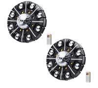 JAJALUYA 200W Jeux de Lumiere DJ - DJ Lyre LED RGBW Rotation 8 Bras - Lumière Laser & Stroboscopique Avec Télécommande Pack De 2