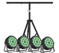 JAJALUYA 270W 18 LED RGBW Jeux de Lumière DJ - UV Lumière de Scène DMX Avec 1,8m Support - 4PCS Par LED Stroboscope & Son
