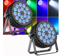 JAJALUYA 270W 18 LED RGBW UV Jeux de Lumière DJ - Pack De 2 Lumière de Scène DMX - Par LED Stroboscope & Son Disco Mariage