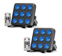 JAJALUYA 2PCS 180W 9 LED RGBW Jeux de Lumière DJ - Lumière de Scène avec Télécommande, Par LED avec Stroboscope & Son