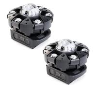 JAJALUYA 2PCS 200W Jeux de Lumiere DJ, Lyre LED RGBW Rotation, Lumière Laser&Stroboscopique&Bande Lumineuse Avec Télécommande