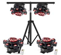 JAJALUYA 2PCS 230W Jeux de Lumiere - 6 Bras DJ Lyre LED RGBW Beam Wash Laser Bee-Eyes Bande 22 RGB LED avec Télécommande Trépied