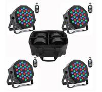 JAJALUYA 4 PCS 72W Lumiere Par LED avec Sac, RGB 36 LED Projecteur Jeu de Lumière Scene avec Télécommande, Eclairage de Scene Disco