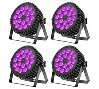 JAJALUYA 4PCS 270W 18 LED Lumière de Scène - Jeux de Lumière DJ RGBW DMX512 - Par LED avec Stroboscope & Son Pour Disco Fête
