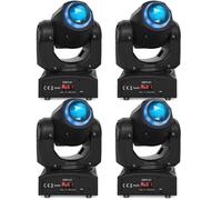 JAJALUYA 4PCS 50W Lumières de Scène, Lyre LED avec RGB Anneau, 8 Gobo 8 Couleurs 9/11 CH DMX pour Disco DJ Bar Mariage