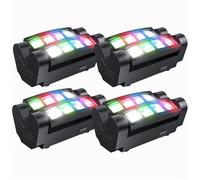 JAJALUYA 4PCS 60W Lyre LED Disco Lumière d'araignée DMX RGBW 4 en 1 Éclairage de Scène Contrôle Vocal Jeux de Lumière DJ Fête Bar