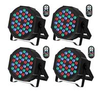 JAJALUYA 4PCS 72W Lumiere Par LED, RGB 36 LED Projecteur Jeu de Lumière Scene avec Télécommande, Éclairage de Scène Disco