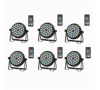 JAJALUYA 72W Jeux de Lumière - 36 Par LED RGB Lumière de Scène DMX Avec Télécommande - Pour DJ Disco Fête - PACK DE 6
