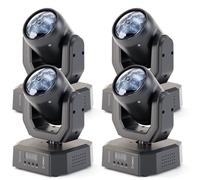 JAJALUYA 80W Lyre 6 LED - Lumière de Scène Beam Wash Gobo DMX 4 en 1 avec Télécommande - Jeux de Lumiere DJ PACK DE 4