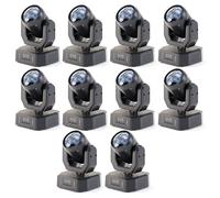 JAJALUYA 80W Lyre 6 LED - Lumière de Scène Beam Wash Gobo DMX 4 en 1 avec Télécommande - Jeux de Lumiere DJ PACK DE 10