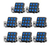 JAJALUYA 8PCS 180W 9 LED RGBW Jeux de Lumière DJ - Lumière de Scène avec Télécommande, Par LED avec Stroboscope & Son