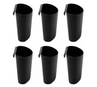 JAKAGO Lot de 6 petits seaux suspendus - Porte-gobelet à suspendre pour chariot à roulettes, étagère murale, boîte de rangement pour cuisine, salon, salle de bain, bureau, poubelle de nettoyage (noir)