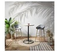 JAKARTA - Ensemble Table Haute + 2 Tabourets PP Gris - Altobuy Noir G
