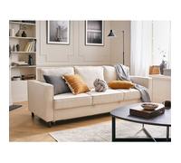Lisa Design Canapé 3 places Jake convertible en velours côtelé Beige