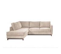 Lisa design Canapé d'angle gauche Jake convertible 5 places velours côtelé Beige