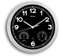MAUL 9059095 Horloge murale et de table Cercle Noir et Argent