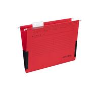 Jalema 2655624200 Lot de 25 dossiers suspendus Atlanta Serie E au format A4 avec soufflets en lin (Rouge)