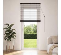 Jalousie de couleur marron foncé, dimensions 70 x 250 cm, épaisseur 35 mm, fabriquée en bois de paulownia massif