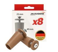 Jalousiene - 8 butées de volet roulant - Butée d'extrémité - Résistants aux intempéries et aux UV - Avec vis et rondelles - Pour PVC, aluminium, bois - Marron ouvert