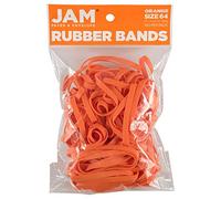 JAM PAPER Durable Rubber Bands - Taille 64 - Orange - Lot de 100 élastiques multi-usages