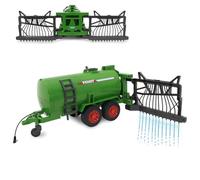 JAMARA 405235 Fendt Barrel Trolley Distributor-450 ML Tank, Spray Function on/Off, Front Tow Hitch Manually Folding Hose Distributor, Green