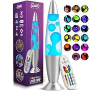 Jambo 17-Color Changing LED Motion Lamp with Remote, 16" LED Light for Kids Teens and Adults, Night Light Nightlight, Magma Lamp, Home Decor, Relaxing Light for Bedroom Living Room (Silver Base)