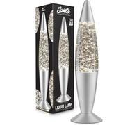 Jambo Lampe à paillettes 16" - Modèle Silver Star - Belle lampe à effet liquide, amusante pour adultes et enfants, idée cadeau parfaite pour les fêtes