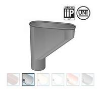 Jambonneau PVC gouttière 25 Ø80 -gris - FIRSTPLAST - Demi-ronde - Raccordement de deux tubes de descente