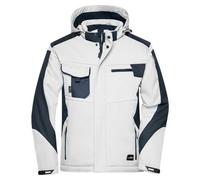 James and Nicholson - Veste softshell « Craftsmen » pour hommes/femmes unisexe LT5645 (4XL) (blanc/charbon-noir)
