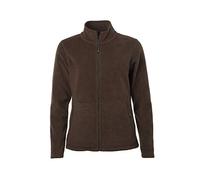JAMES & NICHOLSON - Femme Veste Polaire Classique avec col Montant (L, Marron)