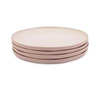 Jamie Oliver Big Love Assiettes Parfaites, Roses et Blanches, Grès Moucheté, Assiettes Empilables pour Usage Quotidien avec Bords Élevés,Compatibles Lave-vaisselle, Micro-ondes et Four,Lot de 4