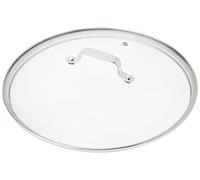 Jamie Oliver by Tefal B89987 Couvercle en verre avec bord en acier inoxydable, valve d'évacuation de vapeur, protection anti-débordement, passe au lave-vaisselle, gravure exclusive Jamie Oliver sur la