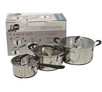 JAMIE OLIVER by TEFAL | E318S6 set de pots en trois tailles | 6 éléments