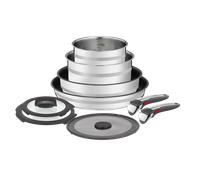 Jamie Oliver Tefal Ingenio Jamie Oliver Antiadhésif Batterie de cuisine 9 pièces Induction Lot de 9 pièces : poêles 28 cm sauteuse 24 cm casseroles 16/20 cm couvercles en verre 16/20 cm couvercle herm