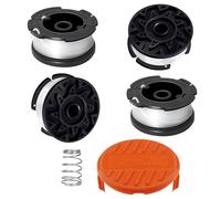 JAMSSOW 4 Bobine de Fil Convient pour Black+Decker A6481 A6485 AF-100-3ZP,Rechange Coupe Bordure pour ST5530-GB GLC3630L20-GB STC1820PC-GB BESTA530-GB BESTA525-GB(4 Bobine+1 Couvercle+1 Ressort)