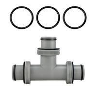 JAMSSOW Raccord de tuyau en T pour tuyau de 38 mm, adaptateur de tuyau de piscine pour Intex Bestway Coleman, valve 3 voies 38 mm, kit de raccordement pour tuyaux de piscine (pièce en T 1,5")