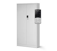 Jan Nowak Armoire à dossiers C003 de Bureau avec Serrure à Combinaison métallique en Acier revêtu par Poudre 185 cm x 90 cm x 40cm (Gris)