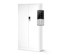 Jan Nowak Armoire à dossiers C003 de Bureau avec Serrure à Combinaison métallique en Acier revêtu par Poudre 185 cm x 90 cm x 40 cm (Blanc)