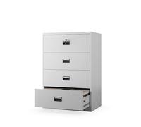 Jan Nowak Armoire à dossiers métallique Large, classeur Bureau 4 tiroirs