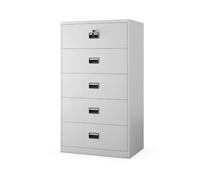 Jan Nowak Armoire à dossiers métallique Large, classeur Bureau 5 tiroirs